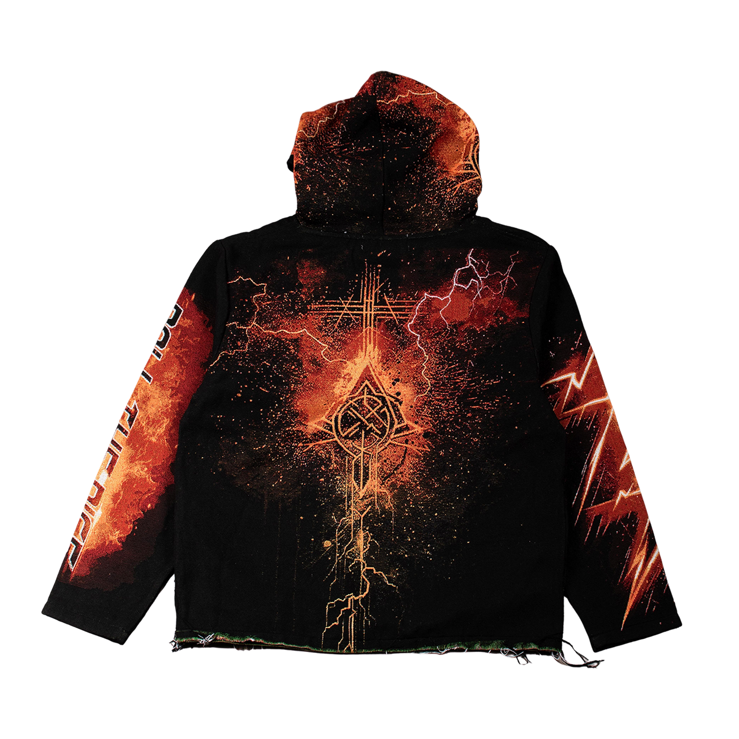 "Death Card" Tapestry Rhinestone Black Hoodie