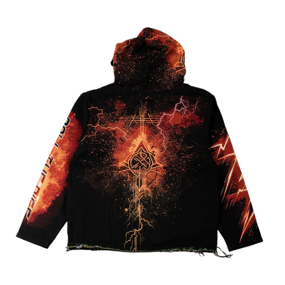 "Death Card" Tapestry Rhinestone Black Hoodie