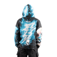 "Decayed" Tapestry Rhinestone Black Hoodie