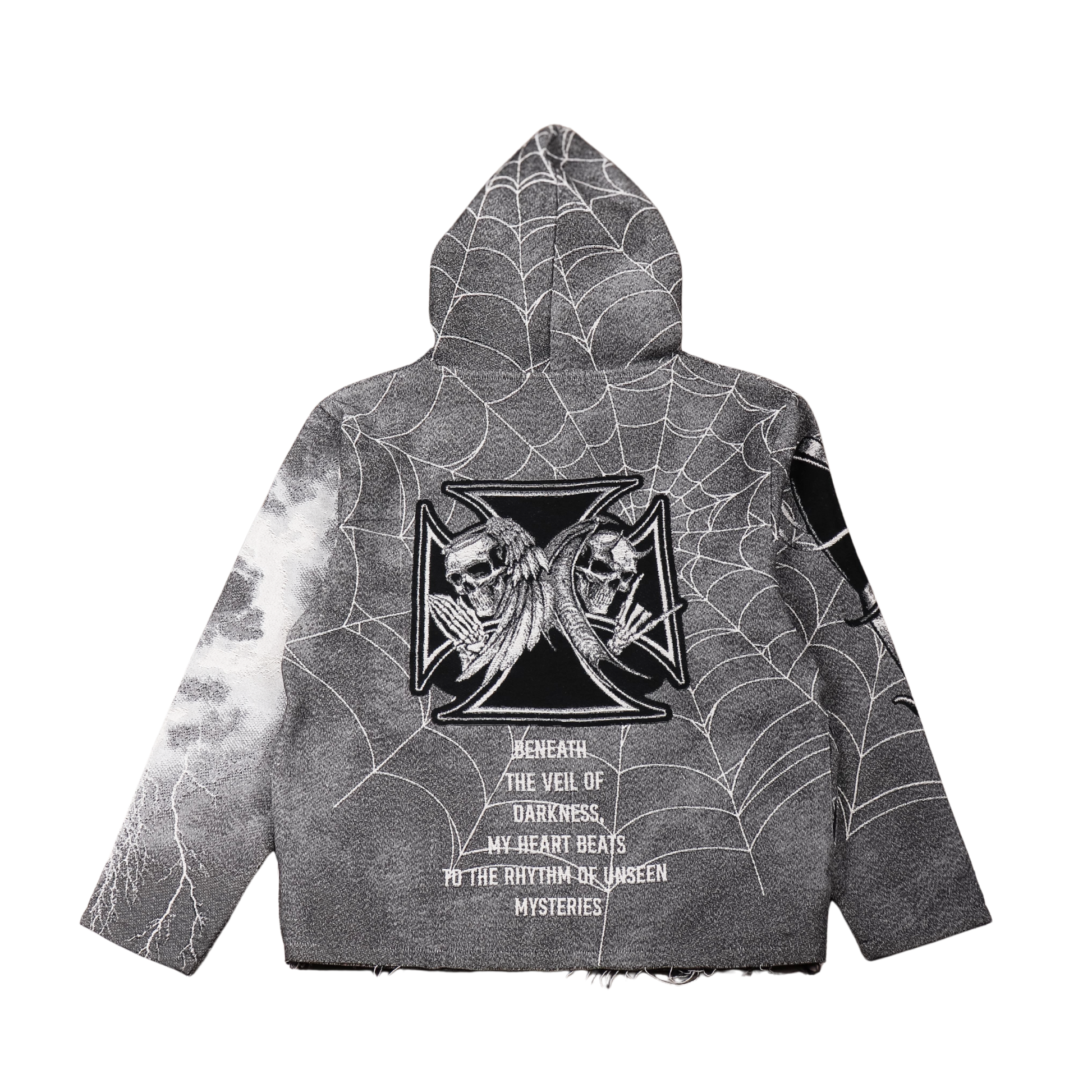 "Keep it moving" Tapestry Rhinestone Grey Hoodie