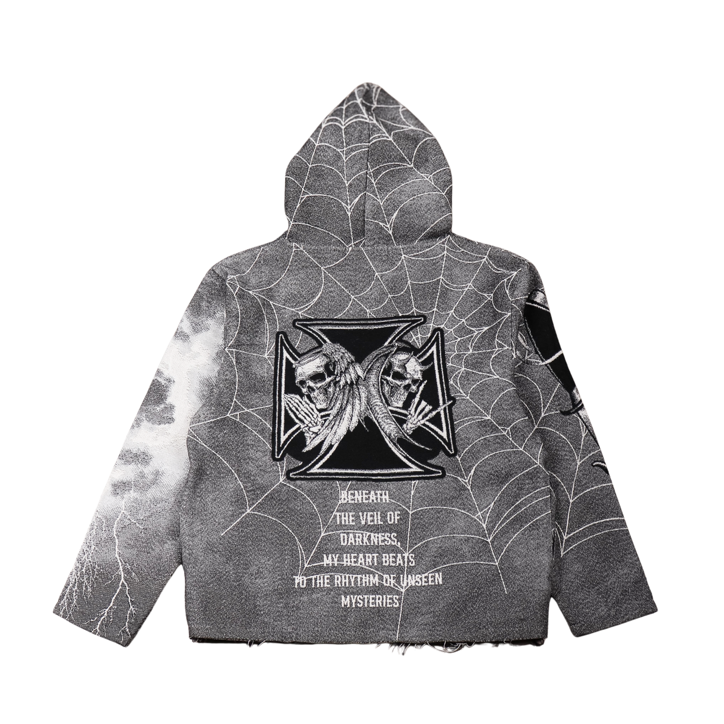 "Keep it moving" Tapestry Rhinestone Grey Hoodie