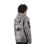 "Keep it moving" Tapestry Rhinestone Grey Hoodie