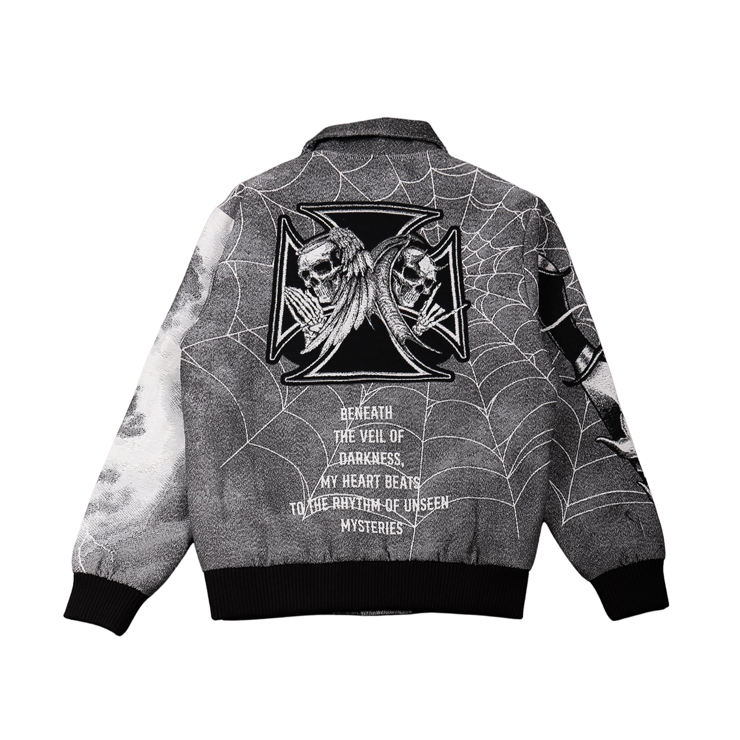 "Keep it Moving" Tapestry Rhinestone Grey jacket