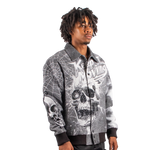 "Keep it Moving" Tapestry Rhinestone Grey jacket