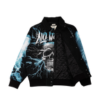 "No Way Out" Tapestry and Leather Rhinestone Black Jacket