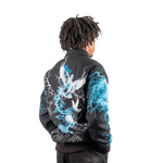 "No Way Out" Tapestry and Leather Rhinestone Black Jacket