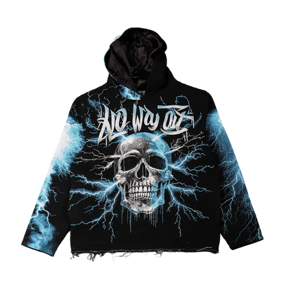 "No Way out" Tapestry Rhinestone Black Hoodie