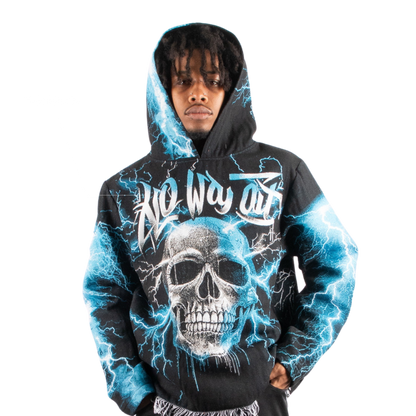 "No Way out" Tapestry Rhinestone Black Hoodie