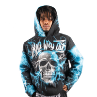 "No Way out" Tapestry Rhinestone Black Hoodie