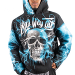 "No Way out" Tapestry Rhinestone Black Hoodie