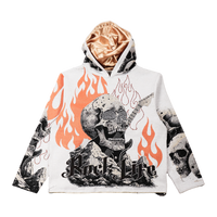 "Rock_life" Tapestry Rhinestone Beige Hoodie