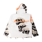 "Rock_life" Tapestry Rhinestone Beige Hoodie