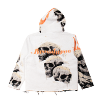 "Rock_life" Tapestry Rhinestone Beige Hoodie