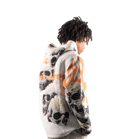 "Rock_life" Tapestry Rhinestone Beige Hoodie