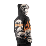 "Rock Life" Tapestry Rhinestone Black Hoodie