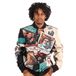 "Criminal Activity" Tapestry and Leather Jacket