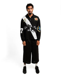 Black Long Sleeve Polo